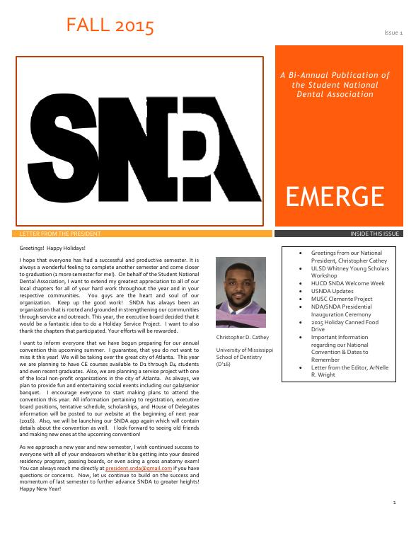 Fall 2015 EMERGE newsletter cover